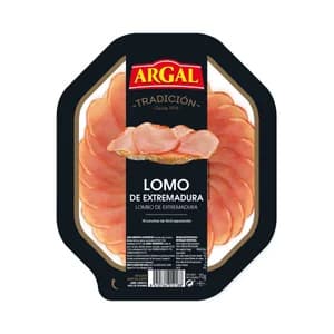 Lomo embuchado de Extremadura, cortado en lonchas de fácil separación ARGAL 70 g.
