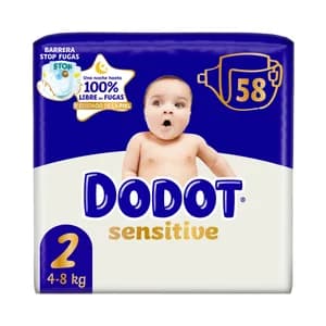 DODOT Sensitive Pañales talla 2 (4-8 kg) 58 uds.