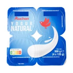 AUCHAN Yogur natural 4 x 125 g. Producto Alcampo