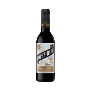 LOPEZ DE HARO Vino tinto crianza con D.O. Ca. Rioja LOPEZ DE HARO benjamín de 37.5 cl.