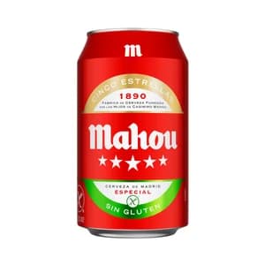 MAHOU Cerveza sin gluten lata de 33 cl.