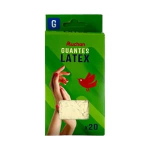 PRODUCTO ALCAMPO Guantes finos de latex talla g 20 uds.