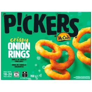 McCAIN Pickers Aros de cebolla congelados, con rebozado crujiente 350 g.