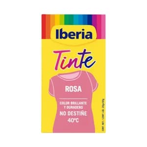 IBERIA Tinte para ropa de color rosa (permite teñir a baja temperatura 40ª) IBERIA 1 ud.
