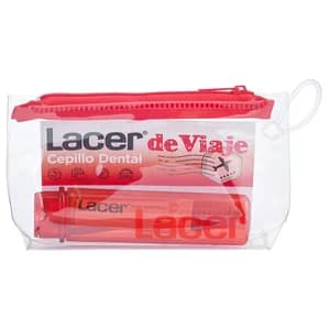 LACER Kit de higiene dental de viaje, compuesto por neceser, cepillo de dientes y dentífrico LACER.