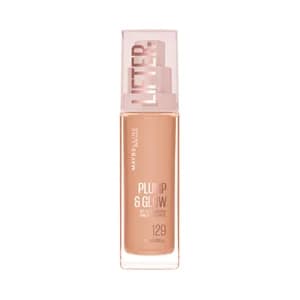 MAYBELLINE Lifter plump & glow tono 129 Base de maquillaje fundente con FPS 15.