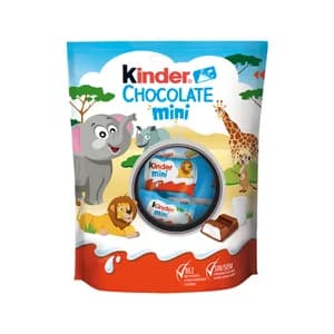 KINDER Barritas chocolate mini, con relleno crema cremoso de leche 120 g.