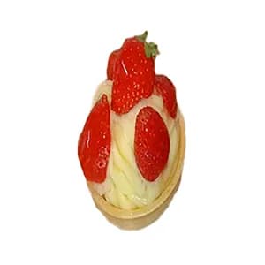 Tartaleta con crema y fresas, 100 g.