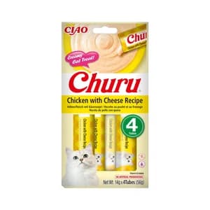 CHURU Snack para gatos líquido pollo y queso 4X14g