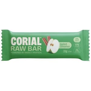 CORIAL Barrita de datiles, almendras, avena, larvas gusano de la harina, manzana y canela 35 g