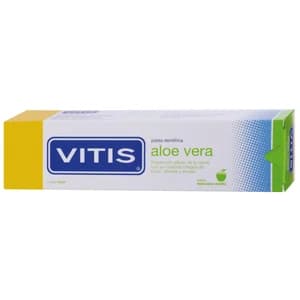 VITIS Pasta de dientes con flúor, aloe vea y sabora a manzana y menta VITIS 75 ml.