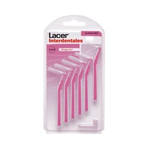 LACER Cepillo interdental ultrafino de 0.45 mm, prensado y con cabezal en ángulo 6 uds.