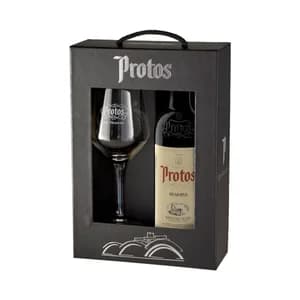 PROTOS Estuche con botella de vino tinto reserva con D.O. Ribera del Duero.