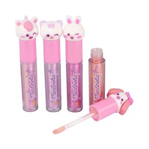 MARTINELIA Friendly animals Brillo de labios infantil con tapón de divertidos animales.