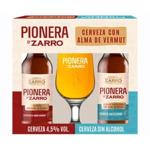 ZARRO PIONERA Estuche de cervezas con y sin alcohol más una copa 75 cl.