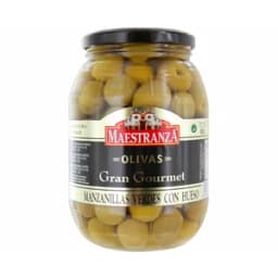MAESTRANZA Aceitunas verdes manzanilla con hueso MAESTRANZA GRAN GOURMET bote de 600 g.
