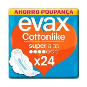 EVAX Compresas super con alas EVAX Cottonlike 24 uds