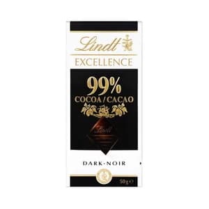 LINDT Excellence Chocolate negro 99% cacao 50 g.