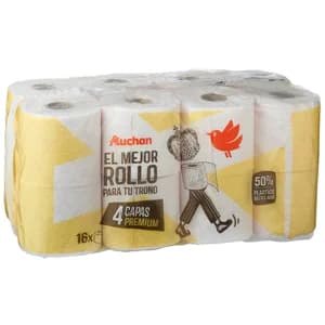 PRODUCTO ALCAMPO Papel higiénico premium 4 capas 16 rollos.