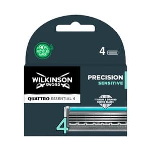 WILKINSON Quattro titanium sensitive Recambio maquinilla de afeitar con cabezal de 4 hojas 4 uds.