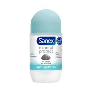 SANEX Mineral protect Desodorante para mujer en roll-on con acción anti manchas 50 ml.