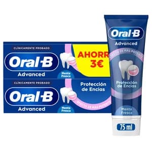 ORAL-B Advanced Pasta de dientes protectora de encías, sabor a menta y hierbabuena 2 x 75 ml.