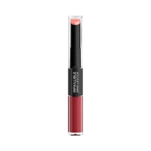 L´ORÉAL PARIS Infalible 24h lipstick color tono 502 Red to stay Pintalabios de larga duración, con acabado hidratante y brillante.