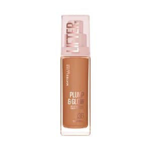 MAYBELLINE Lifter plump & glow tono 336 Base de maquillaje fundente con FPS 15.