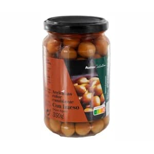 ALCAMPO GOURMET Aceitunas con hueso Arbequina 200 g.