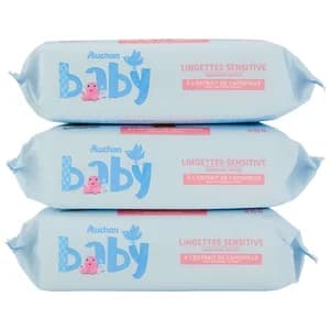 PRODUCTO ALCAMPO Baby Toallitas húmedas para bebé con camomila, para pieles sensibles 3 x 64 uds.