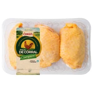 COREN Contramuslos, limpios y con piel de pollo de corral (campero) Bandeja