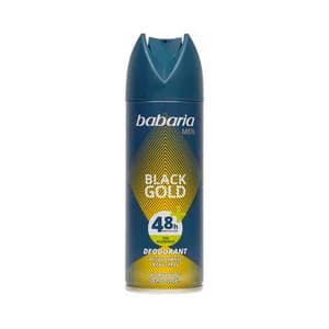 BABARIA Black gold Desodorante en spray para hombre sin aluminio 200 ml.
