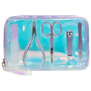 BETER Glazed collection Neceser transparente con asa y kit de manicura.