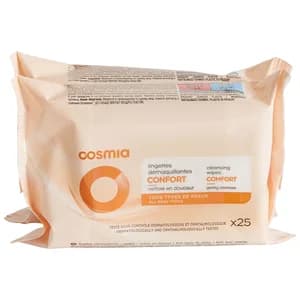 COSMIA Toallitas desmaquillantes suavizantes para todo tipo de pieles COSMIA 2 x 25 uds.