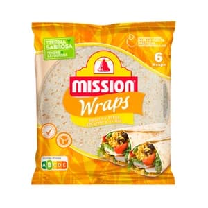 MISSION Tortillas de trigo con espelta y avena especiales para hacer wraps 370 g.