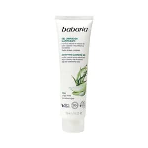 BABARIA Gel limpiador facial matificante con aloe vera y alga verde 150 ml.