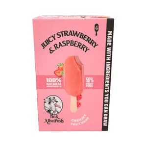 PINK ALBATROSS Polos de fresa y frambuesa 4 x 65 ml.