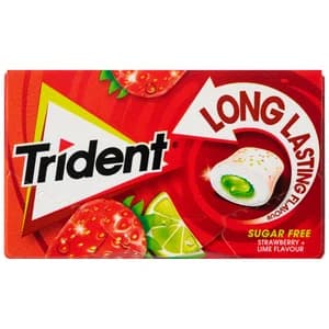 TRIDENT Chicles gragea rellenos de fresa y lima 22 g.