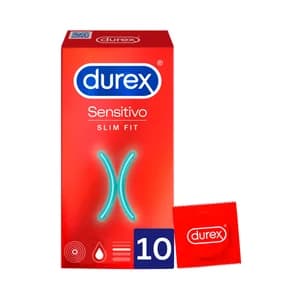 DUREX Preservativos lubricados finos, para una mayor sensibilidad DUREX Sensitivo slim fit 10 uds.