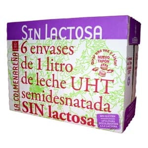 LA COLMENAREÑA Leche semidesnatada sin gluten y sin lactosa 6 x 1 l.