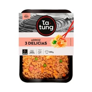 TA-TUNG Arroz tres delicias, listo para calentar y comer TA-TUNG 250 g.
