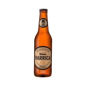 MAHOU BARRICA Cerveza rubia Premium de barrica matices de madera 33 cl