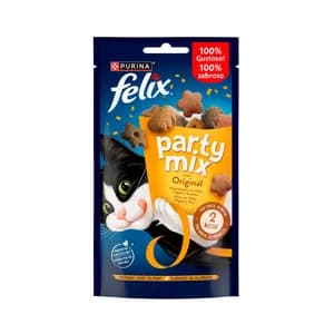 FELIX Snacks para gatos a base de pollo, hígado y pavo FELIX PARTY MIX 60 g.