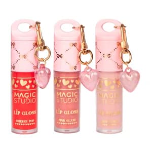 MAGIC STUDIO Brillo de labios con llavero y color (cherry pop, pink glaze o rosé whip).