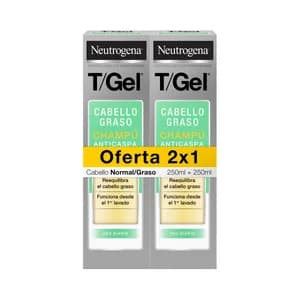 NEUTRÓGENA Champú anticaspa con textura gel, para cabellos normales a grasos NEUTRÓGENA T/gel 2 x 250 ml.