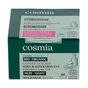 COSMIA Bio expert duo age Recarga crema facial de noche reafirmante, con aceite de argán y ácido Hialurónico 50 ml.