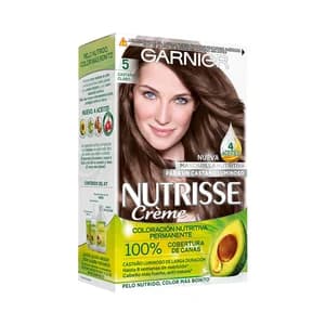 GARNIER Tinte de pelo permanente color castaño claro, tono 5 GARNIER Nutrisse créme.