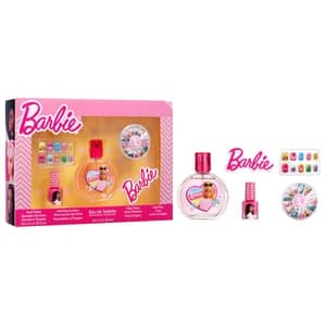 BARBIE Estuche con colonia infantil, esmalte y accesorios para uñas.