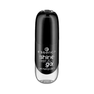 ESSENCEShine last & go! tono 46 Black is back Esmalte de uñas de gel extra brillante de larga duración.