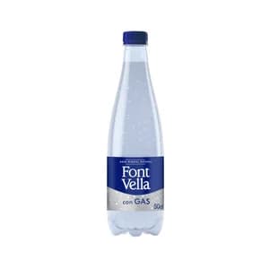 FONT VELLA Agua mineral natural con gas botella 50 cl.